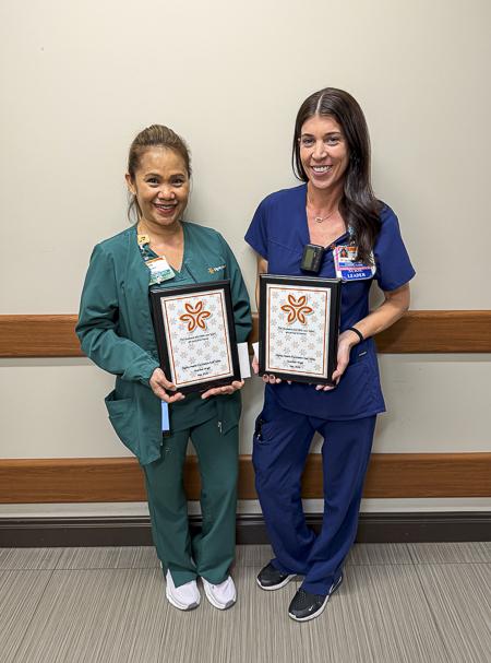 The Husband & Wife Law Team honors nurses Marta and Kelsey with Guardian Angel Awards, celebrating their exceptional compassion, advocacy, and care.
